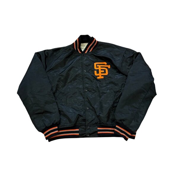 Vintage 1980's Starter San Francisco Giants MLB Satin Bomber Jacket Men's Large - Picture 1 of 7